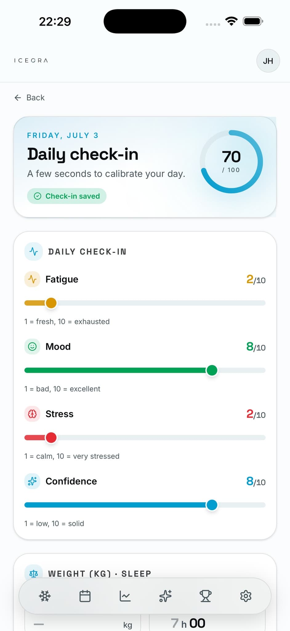 Daily check-in